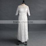 2017 Short Sleeve Sheath/Column New Wedding Dress Lace Appliques thumbnail-6