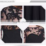 Customizable Pleated High Waist Black Lace Dresss thumbnail-6