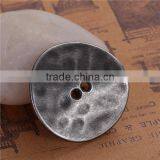 Zinc Based Alloy Metal Sewing Buttons Irregular Antique Silver 2 Holes Round 30mm x 29mm thumbnail-1