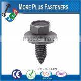 SEMS DIN 6901 SCREW WITH FLAT WASHER ASSBMBLIES SLOT INDENT HEX HEAD SHARP POINT TAPPING SCREW thumbnail-4