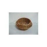 Dark Brown Polyrattan Round Bread Basket Waterproof For Display thumbnail-1
