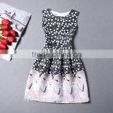 Black Cherry s Women Printed A Line Dress/sym Rose Multi Design Sleeveless A Line Dress/ Multi Design Fashionable