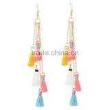 XP-TE-2168 Seed Bead Fashion Colorful Lady Handmade Tassel Magnetic Earrings