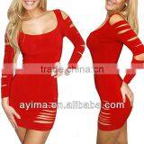 Fashion Sexy Lady Cocktail Party Club Slim Skirt Mini Dress(Red) thumbnail-1