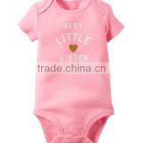 Wholesale 100% Organic Cotton Baby Girl Boy Short Sleeve Bodysuits thumbnail-3