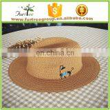 2016 New Arrival Straw Fedora Hats With Cartoon Embroidery thumbnail-3