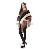 European Style Ladies Irregular Design Pullover Poncho Sweater With Tassel thumbnail-3