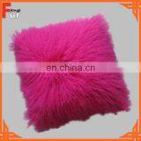 Fur Car Seat Cushion Dyed Pink Mongolian Fur thumbnail-1