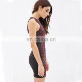 Factory Wholesale Floral Printed Spandex Sleeveless Sexy Mini New Fashion Dress Design thumbnail-2