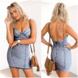 Light Wash Denim Skirt Fashion Lady Vintage thumbnail-5