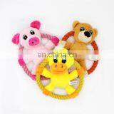 Wholesale Animal Shape Chew Stuffed Pet Dog Toy Squeaky With Cotton Rope thumbnail-3