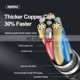 Remax RC-070th 1.2M 3 in 1 Usb Cable 2a Fish Net Nylon Braided Usb Cable Mobile Phone Charger Cable thumbnail-5