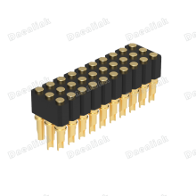 Dnenlink 2.54mm Pitch Triple Row H4.0mm Plane Contact Female Header Solder PogoPin Header thumbnail-2