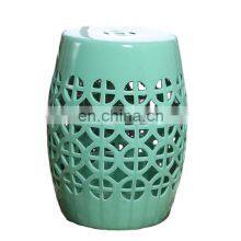 Creative Hollow-out Solid Color Indoor Ang Outdoor Garden Ceramic Table and Stool