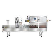 Watsap+8615140601620 High Productivity Auto Yogurt Plastic Cup Filling and Sealing Machine thumbnail-1