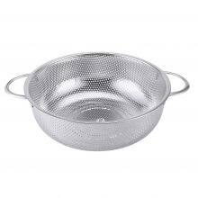 Kitchen Stainless Steel Fruits and Vegetables Washing Strainer Draining Colander Basket Durable Hander & Base Mesh Colanders