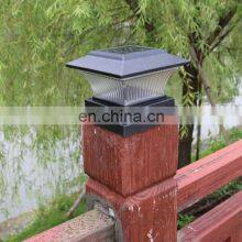 solar powered sensor waterproof outdoor yard fence solar led post cap main gate pillar light for garden