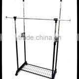 1" steel double pole adjustable closet hanger display rack