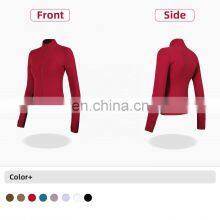 Christmas Women Thumb Holes Yoga Jackets Wholesale Gym Long Sleeve Slim Sport Wears thumbnail-4