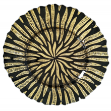 Luxury Events Blue And Gold Colored Charger Glass Under Plate For Wedding Table thumbnail-2