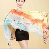 2015 Latest Custom Women Printed Silk Satin Scarf thumbnail-1