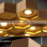 New Design Honeycomb Wooden Ceiling Lamp With LED Lighting thumbnail-5
