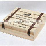 Custom Unfinished Pine Wood Wine Gift Box thumbnail-1