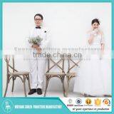 2015 Best Seller Rattan Seat Wood X Cross Back Dining Chair / Banquet Party Chair thumbnail-1