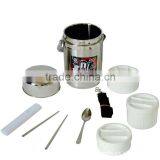 Stainless Steel 3 Layers Collapsible Thermos Lunch Boxes With Fork and Chopstick Quality Choice thumbnail-2