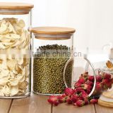 Cheap Wholesale Candy Glass Storage jar With Wooden Lid