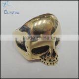 Fashion Customized Gold Plated Skull Head Ring thumbnail-1