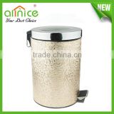 PU/PVC Leather decorative stainless steel pedal trash bin / trash can / trash container