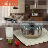 Safe Stainless Steel Sauce Pan / Milk Pot with Glass Cover soup maker