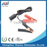 Cigarette lighter socket to Alligator clips with DC power cable