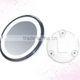 Led Wall mounted makeup mirror with suction cup, bathroom shaving mirror with led lights, warm lighted makeup mirror