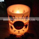 Handmade Beautiful Printing Pillar LED Candles for Wedding Souvenirs thumbnail-4