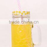 700ml Glass Mason Jar With Handle and Metal Lid thumbnail-4