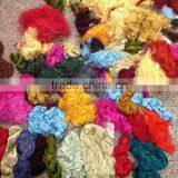 sari silk thrums in solid color and multi colors for spinners, weavers, yarn and fiber stores, artisans,