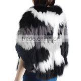 Fashion Knitted Fur Coat/real Fox Fur Coat Women/quality Rex Rabbit Fox Fur Knitted Coat KZ150094 thumbnail-4
