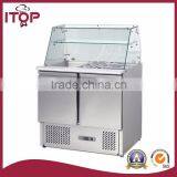 Curved Glass Saladette Refrigerated Counter