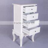 Carved Wooden White 4 Drawers Chest of Drawer thumbnail-6