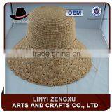 Mytext Straw Knitted Outdoor Beach Boater Straw Hat thumbnail-2