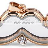 Beard Floating Locket Pendant With Rhinestone thumbnail-4