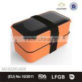 New Orange Bento Box With Printings, FDA Approved, Microwave & Dishwasher Safe thumbnail-1