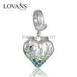 Fashionable Heart Shape Design Gemstone Charm Pendant Bracelet Jewelry thumbnail-1
