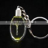 2016 Natural Small 3d Laser Clear Crystal Keychain