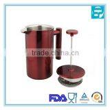 1000ml Satin Polished Stainless Steel Double-Wall Coffee Press thumbnail-1