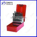 25 Pieces HSS Twin Drill Set in Metal Box With Black Surface Finish