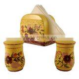 Personalized Handmade Color Glazed Decorative Ceramic 3PC SET NAPKIN HOLDER thumbnail-1