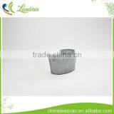 High Quality Popular Special White Outdoor Decoration Small Metal Planter Oval Iron Flower Pot for Home thumbnail-3